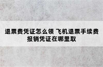 退票费凭证怎么领 飞机退票手续费报销凭证在哪里取